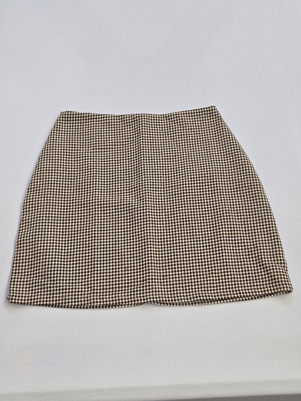 Source Unknown Houndstooth Mini Skirt - Brown & White